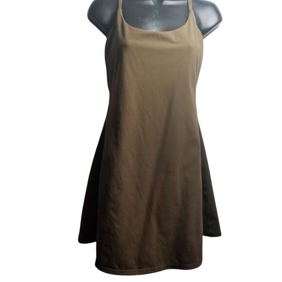 Halara Brown Athletic Softlyzero Active Dress Built In Shorts Pockets Sz M - Picture 1 of 6